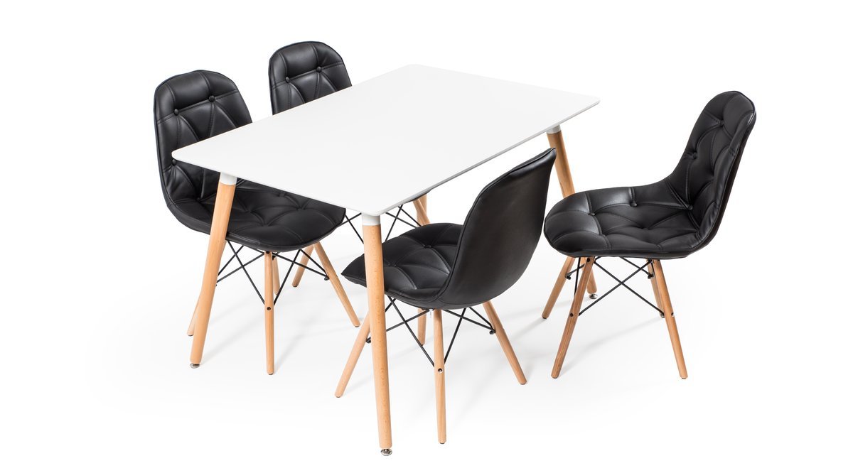 EAMES MASA SANDALYE TAKIMI SİYAH Vivense