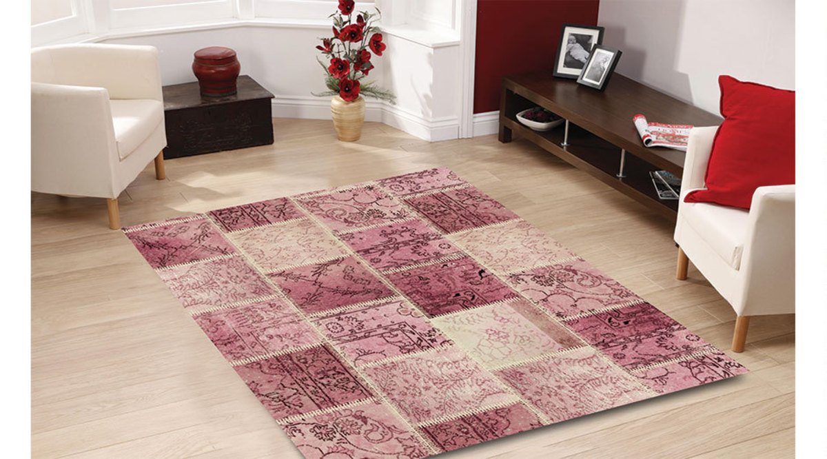 PATCHWORK HALI PEMBE Vivense