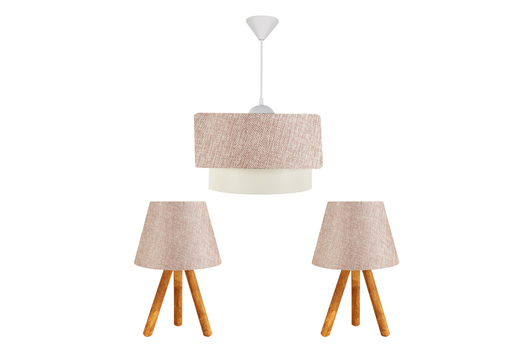 Evlight Uclu Oda Seti Avize Ve Abajur Beyaz Fiyati Vivense