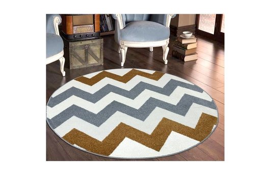 Bahariye Ruby Ha 9688 Beyaz Oval Sacakli Modern Hali 75x150 Cm Koctas