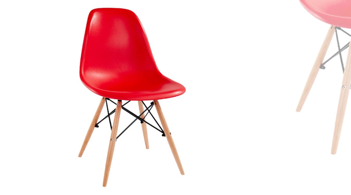 ADORE EAMES NORMA MASİF KIRMIZI SANDALYE 4LÜ FİYATI Vivense