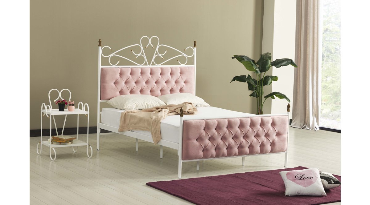PEDESA ÇİFT KİŞİLİK FERFORJE METAL KARYOLA PEMBE 160X200 PEDESA ÇİFT KİŞİLİK FERFORJE METAL KARYOLA PEMBE 160X200