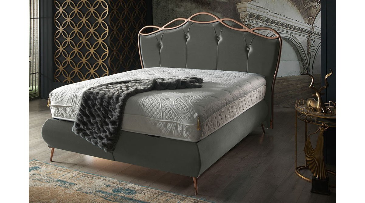 REİNA GRİ BALE BAZA BAŞLIK YATAK SET 180X200 FİYATI Vivense
