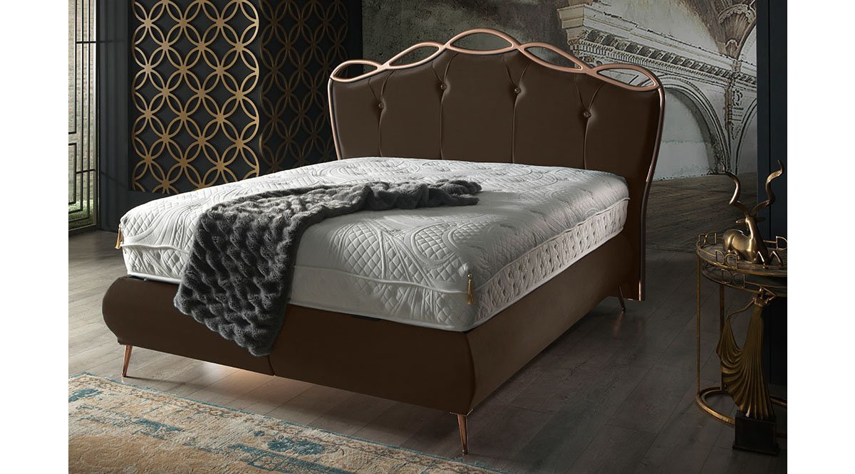 REİNA KOYU KAHVERENGİ BALE BAZA BAŞLIK YATAK SET 180X200 FİYATI Vivense