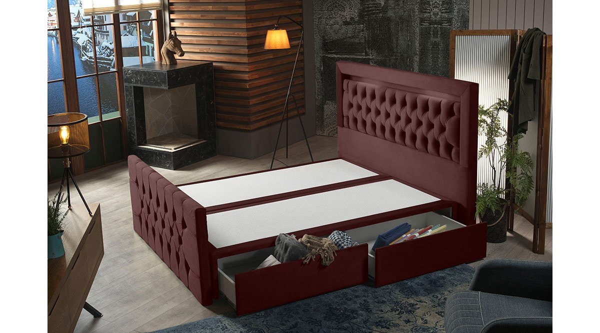 REİNA BORDO BOLLYWOOD BAZA BAŞLIK YATAK SET 160X200 FİYATI
