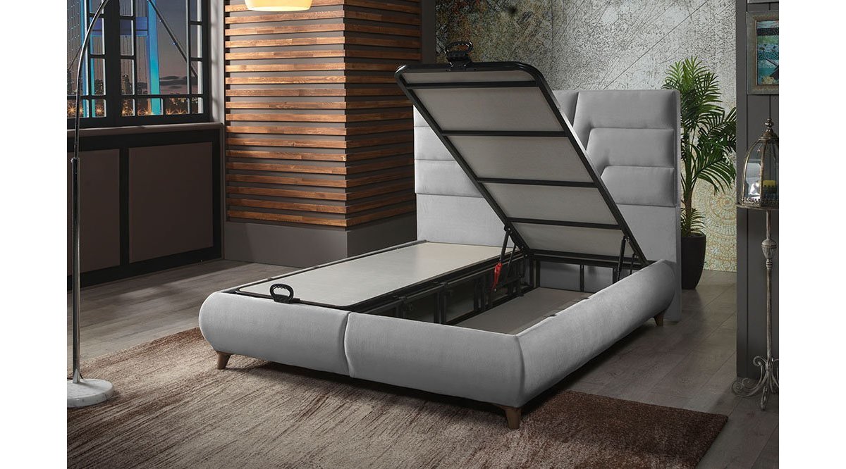 REİNA GRİ CHARLİSTON BAZA BAŞLIK YATAK SET 160X200 FİYATI