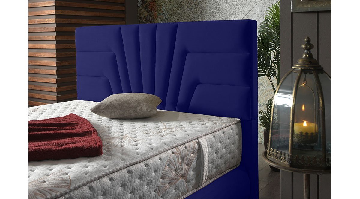 REİNA MAVİ CHARLİSTON BAZA BAŞLIK YATAK SET 160X200 FİYATI