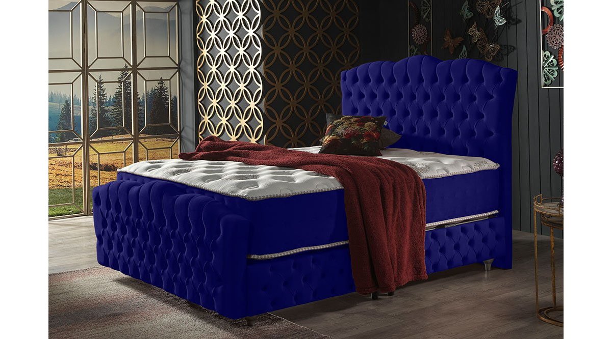 REİNA MAVİ CEGANE BAZA BAŞLIK YATAK SET 160X200 FİYATI