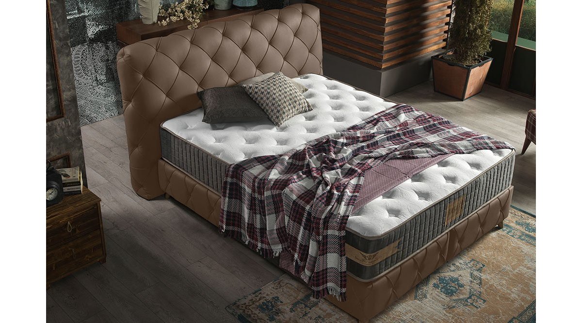 REİNA KAHVERENGİ SALSA BAZA BAŞLIK YATAK SET 150X200 FİYATI Vivense
