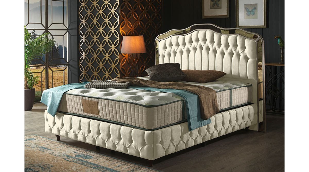 REİNA KREM VARAGELE BAZA BAŞLIK YATAK SET 180X200 FİYATI