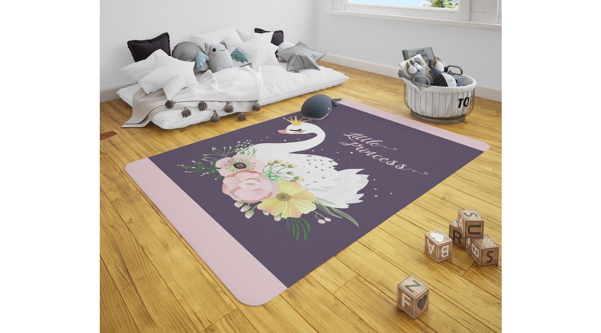 KUĞU DESENLİ ÇOCUK ODASI HALI FİYATI Vivense