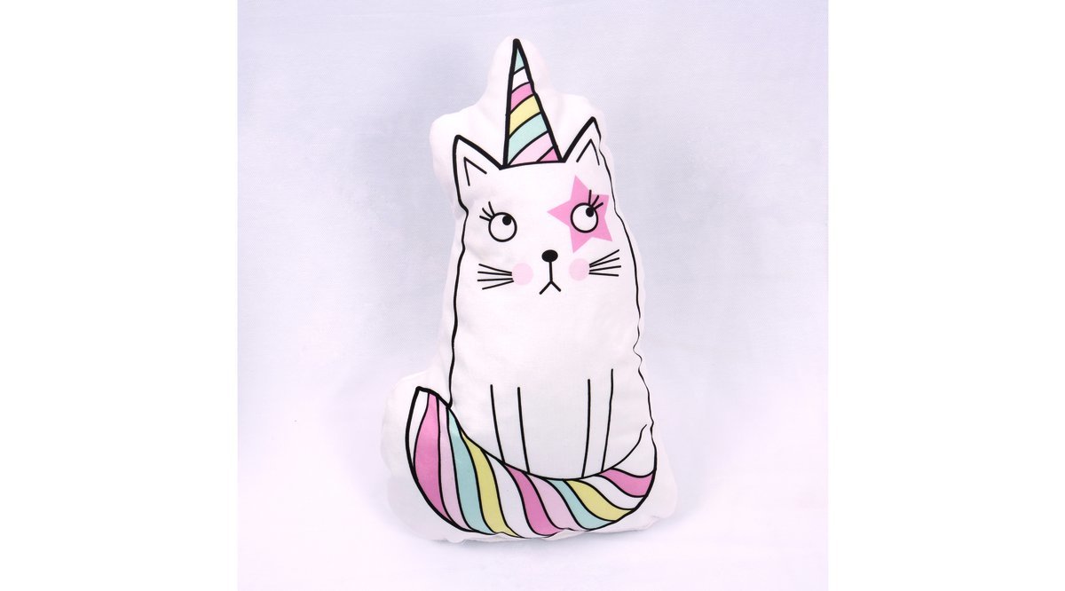 UNİCORN KEDİ DESENLİ DEKORATİF YASTIK FİYATI Vivense