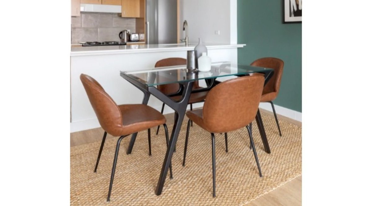 GUBY METAL AYAKLI SUNİ DERİ DÖŞEMELİ SANDALYE İKİLİ SET FİYATI Vivense