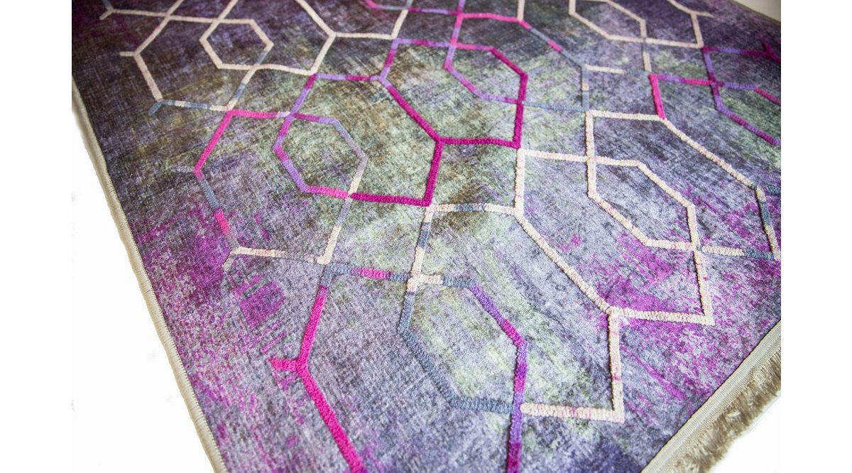 KİLİM DÜKKANIM PASTEL TONLARDA GEOMETRİK DESEN KAYMAZ TABAN NAKIŞLI