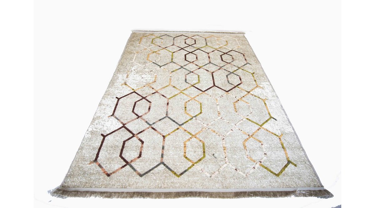 KİLİM DÜKKANIM PASTEL TONLARDA GEOMETRİK DESEN KAYMAZ TABAN NAKIŞLI