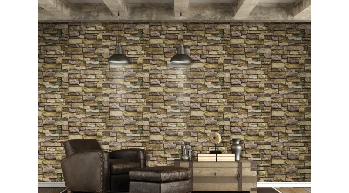 2001 3D SİNGLE TAŞ DESEN DUVAR KAĞIDI (5,33 M²) FİYATI Vivense