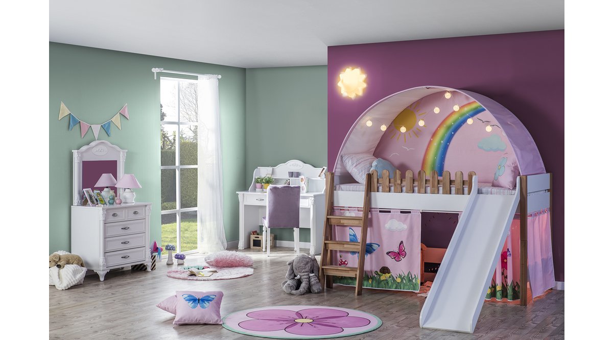 MY HOUSE MONTESSORİ PEMBE KUMAŞLI YAY ÇATILI KAYKAYLI OYUN EVİ FİYATI