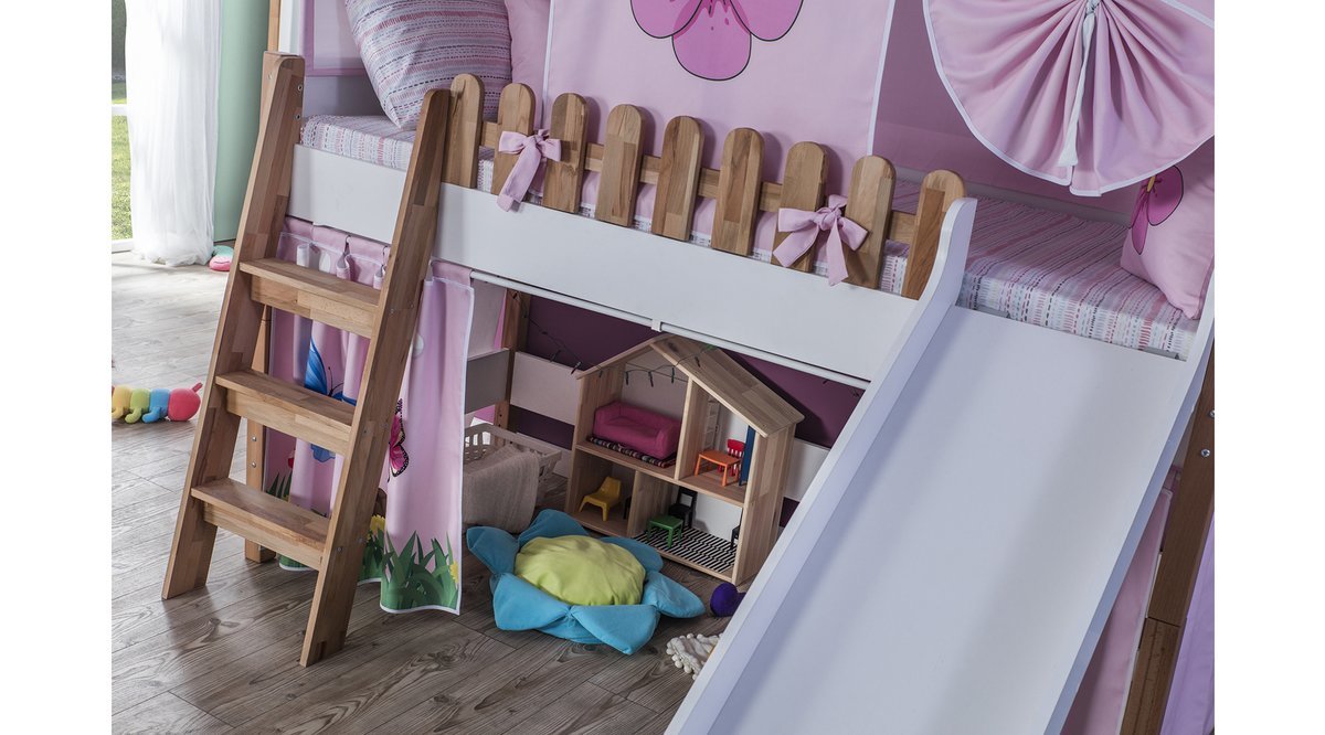 MY HOUSE MONTESSORİ PEMBE KUMAŞLI EV ÇATILI KAYKAYLI OYUN EVİ FİYATI