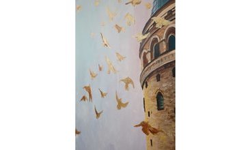 GALATA GOLDEN BİRD YAĞLI BOYA TABLO