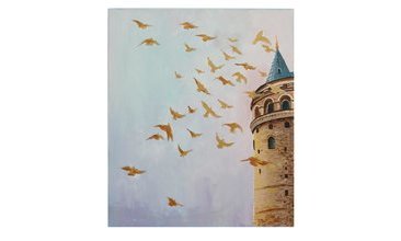 GALATA GOLDEN BİRD YAĞLI BOYA TABLO