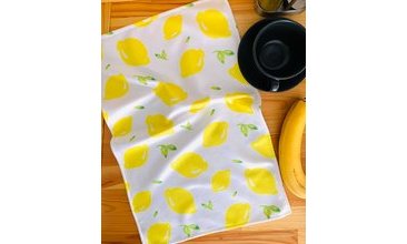 MUTFAK EL HAVLUSU LİMONLU YEŞİL PÖTİKARELİ BASKILI İKİLİ SET