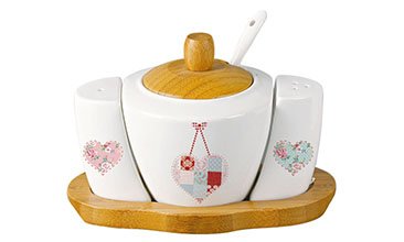 PATCHWORK ÜÇLÜ TUZLUK BİBERLİK SETİ