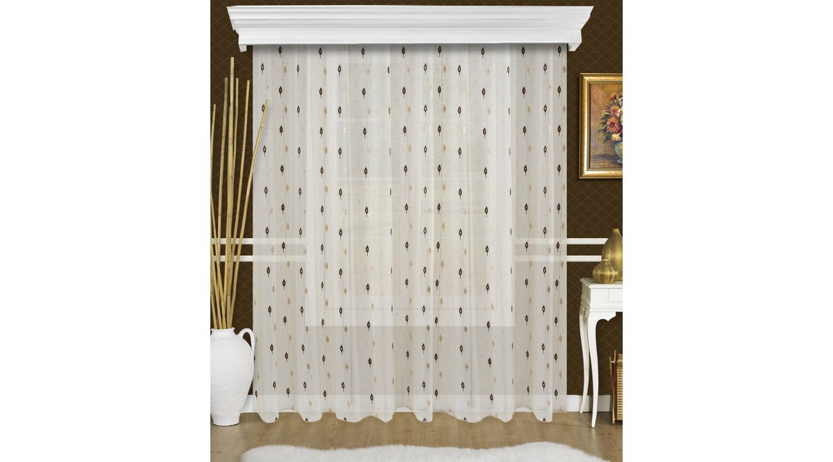 MARVELLA TÜL 200X260 CM KAHVE YAPRAK DESEN FİYATI Vivense