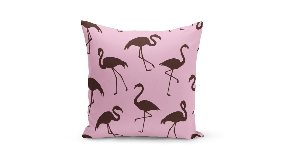 KAHVE PEMBE FLAMİNGO DEKORATİF YASTIK 43X43 CM FİYATI Vivense