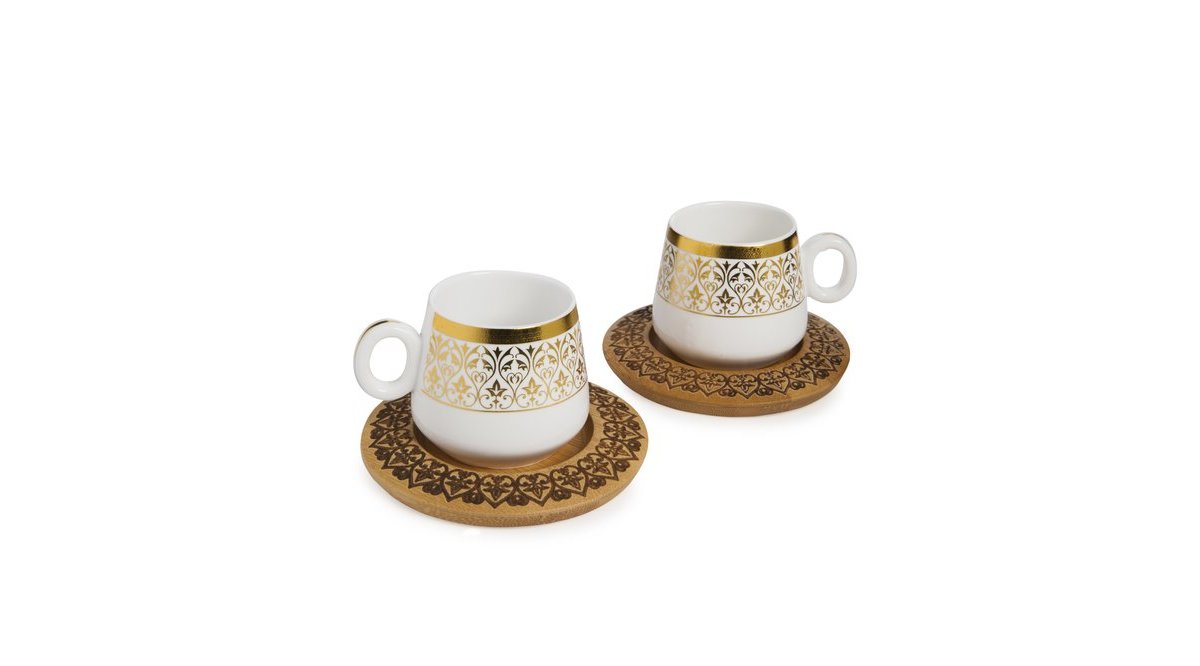 BAMBUM OTTOMAN 2 KİŞİLİK KAHVE TAKIMI DESEN ALTLIKLI B0240 FİYATI Vivense