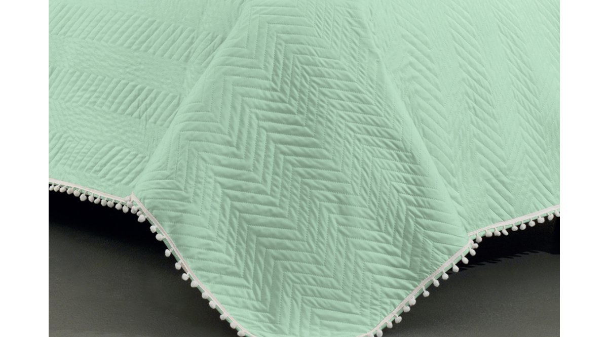 KAPİTONE PONPON YATAK ÖRTÜSÜ TEK KİŞİLİK İKİ PARÇA YEŞİL FİYATI Vivense