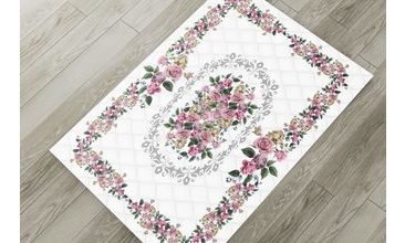 CİCİ HALI BASKILI HALI ÖRTÜSÜ HALI DESENİ ÇİÇEKLER 150X233