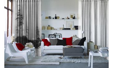 BOTANİK SİYAH BEYAZ TÜL PERDE 140X240CM