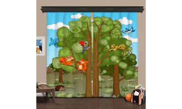 CİPCİCİ TİYATROSU ORMAN AİLESİ 2 KANAT PERDE 140X240CM