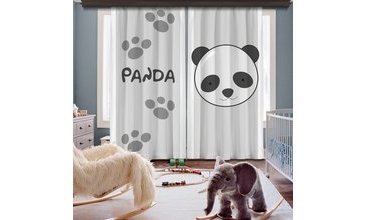 CİPCİCİ PANDA İKİ KANAT FON PERDE SOFT 140X240
