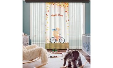 CİPCİCİ BEAR TEK KANAT FON PERDE SOFT 140X240