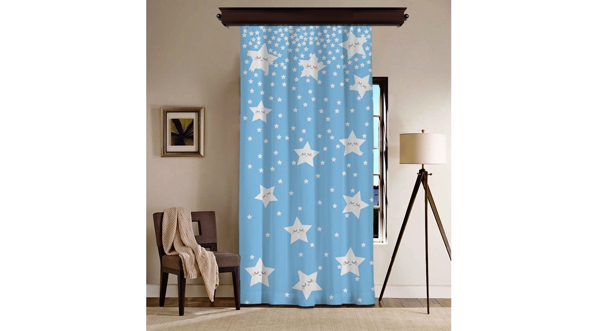 SEVİMLİ UYUYAN YILDIZLAR MAVİ BLACKOUT PERDE BLACKOUT FİYATI Vivense