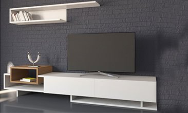 TUANA TV ÜNİTESİ BEYAZ - TEAK