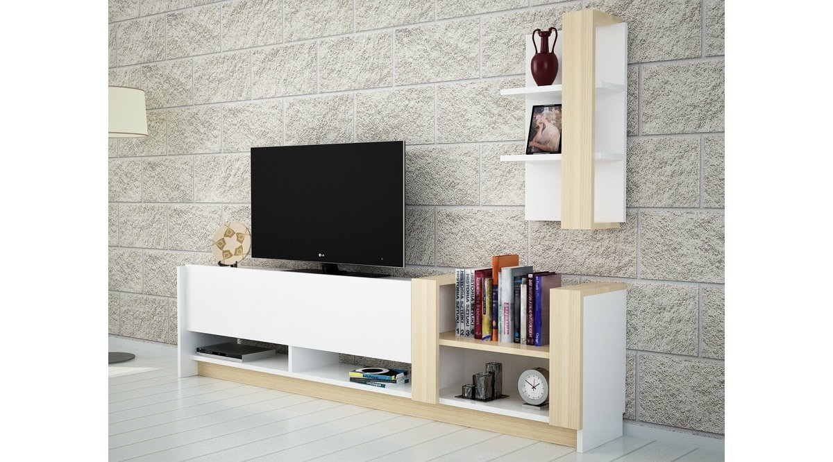 KAZABLANKA DUVAR RAFLI TV ÜNİTESİ BEYAZSAFİR FİYATI Vivense