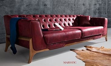 MAJESTİC ÜÇLÜ KOLTUK FUŞYA