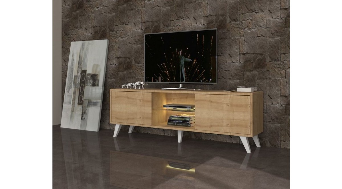 DMODÜL PRONTO LED AYDINLATMALI MEŞE TV ÜNİTESİ 150 CM FİYATI Vivense
