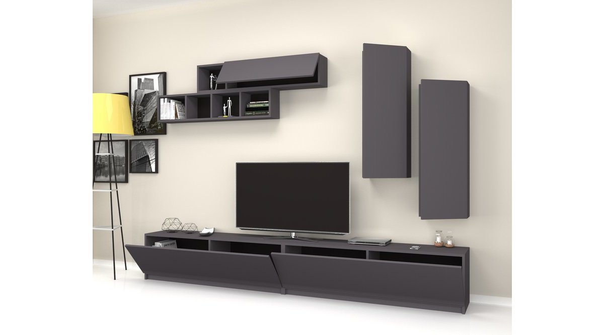 DMODÜL EGE TV ÜNİTESİ 280 CM GRİ FİYATI Vivense