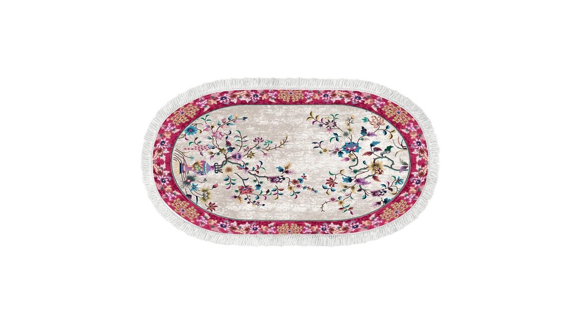 DEKOREKO İNCİ HALI DİJİTAL SAÇAKLI OVAL 2021 (120X180 CM) FİYATI Vivense