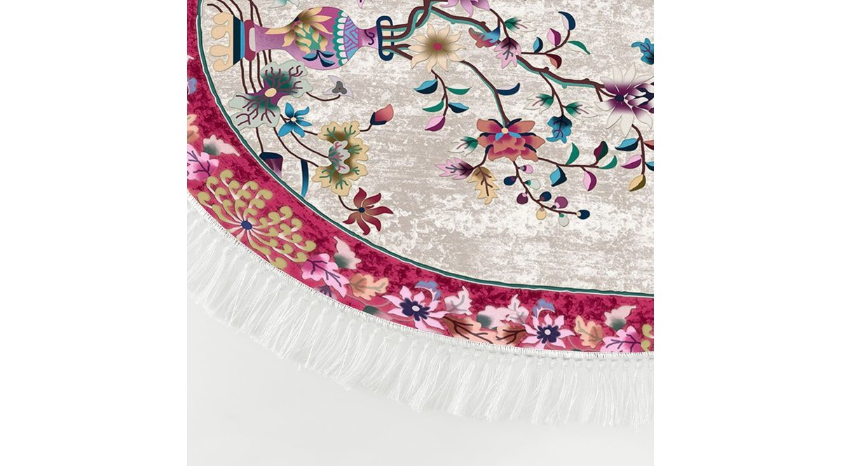 DEKOREKO İNCİ HALI DİJİTAL SAÇAKLI OVAL 2021 (120X180 CM) FİYATI Vivense