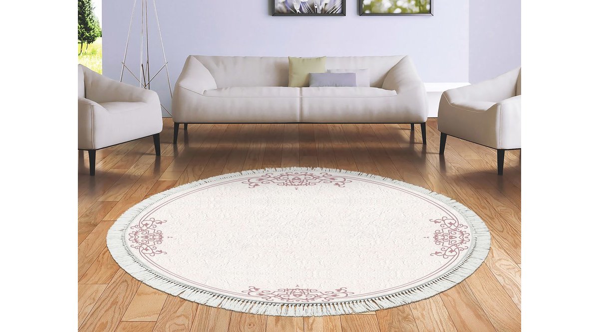 DEKOREKO İPEK HALI SAÇAKLI YUVARLAK 2007 DESEN 1 FİYATI Vivense