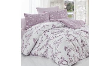 BRİLLANT % 100 PAMUK NEVRESİM TAKIMI ÇİFT KİŞİLİK DAMASK LİLA