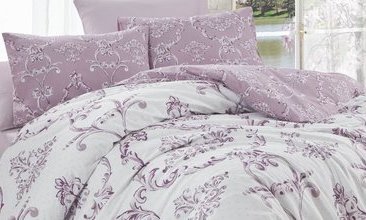 BRİLLANT % 100 PAMUK NEVRESİM TAKIMI ÇİFT KİŞİLİK DAMASK LİLA