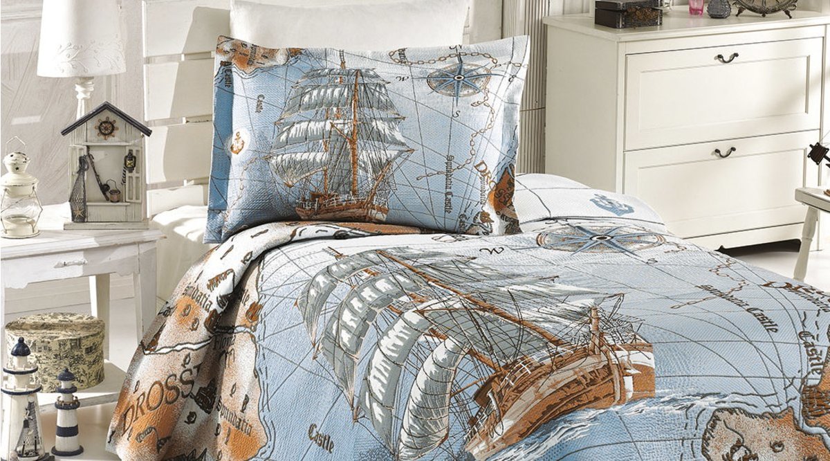 VİNALDİ GEMİ JAKARLI TEK KİŞİLİK YATAK ÖRTÜSÜ MAVİ FİYATI VİNALDİ GEMİ JAKARLI TEK KİŞİLİK YATAK ÖRTÜSÜ MAVİ FİYATI