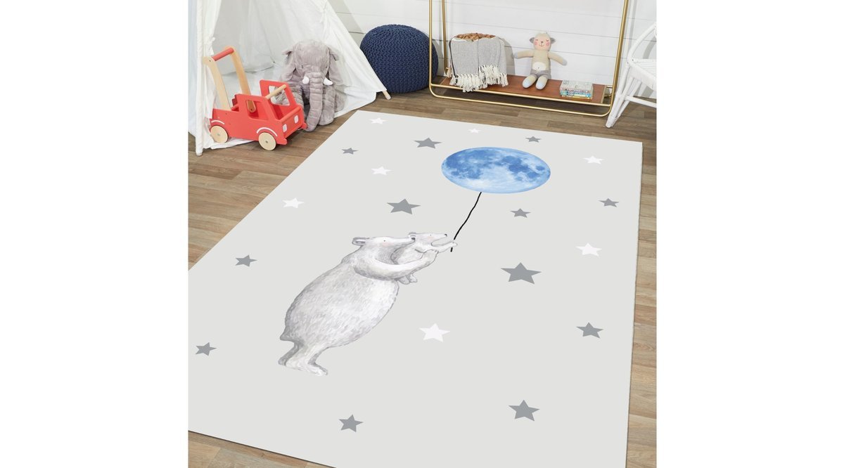 JUNGLE HALI BEAR YILDIZLI ÇOCUK ODASI HALISI 150X230 FİYATI Vivense