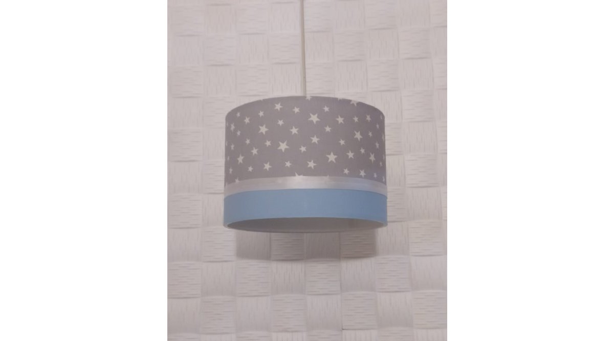 MAVİ GRİ YILDIZ ÇOCUK BEBEK ODASI AVİZE TEKLİ SARKIT