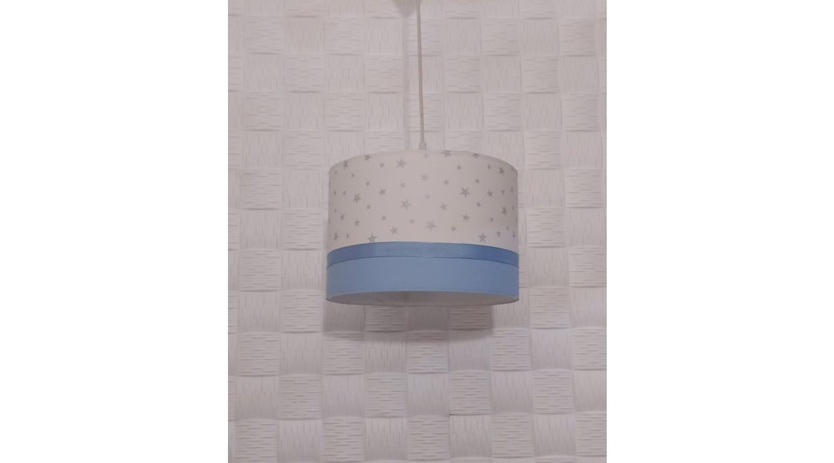 MAVİ BEYAZ YILDIZ ÇOCUK BEBEK ODASI AVİZE TEKLİ SARKIT